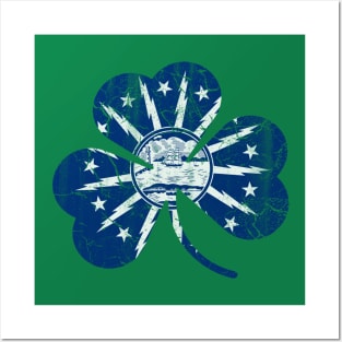 Irish Buffalo Flag New York Shamrock St Patrick's Day Posters and Art